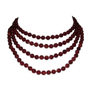 Carnelian Beaded Flapper Rope Necklace Alberto Jua